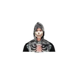 Halvmask med dödskalle huggtänder
