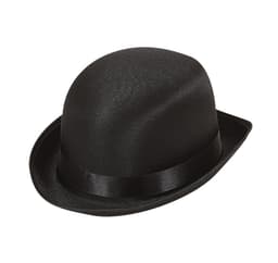 Musta satiini Bowler-hattu
