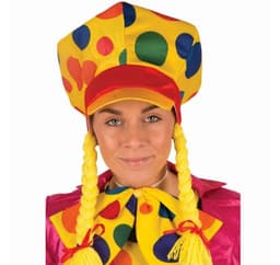 Clownhatt med flätor