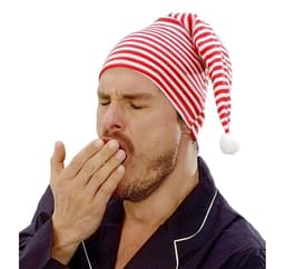 Hat stribet (hvid-rød)