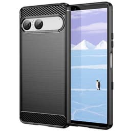 Børstet silikone cover Sony Xperia 10 VII - Sort