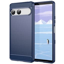 Harjattu TPU kuori Sony Xperia 10 VII - Sininen