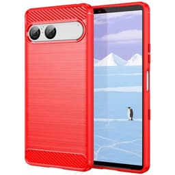 Harjattu TPU kuori Sony Xperia 10 VII - Coral
