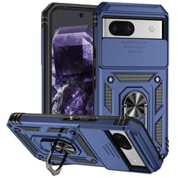 SKALO Google Pixel 8a Armor hybridi metallirengas kameran liukusäädin - Sininen