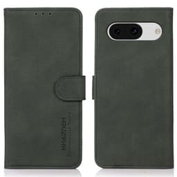 SKALO Google Pixel 8a KHAZNEH Lompakkokotelo PU-nahasta - Vihreä