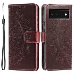 SKALO Google Pixel 8a Mandala Plånboksfodral - Brun