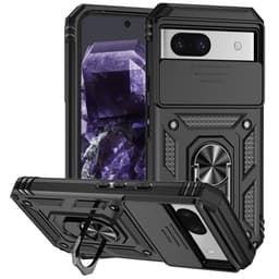 SKALO Google Pixel 8a Armor hybridi metallirengas kameran liukusäädin - Musta