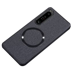 Sony Xperia 1 VI SKALO Hybrid Magnetisk Ring Stof Cover - Sort