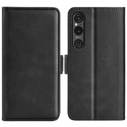 SKALO Sony Xperia 1 VI Premium Kortlomme Flip Cover - Sort