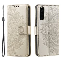 SKALO Sony Xperia 10 VI Mandala lompakkokotelo - Kulta