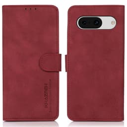 SKALO Google Pixel 8a KHAZNEH Lompakkokotelo PU-nahasta - Punainen
