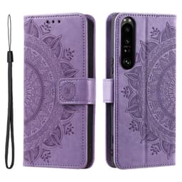 SKALO Sony Xperia 1 VI Mandala lompakkokotelo - Violetti