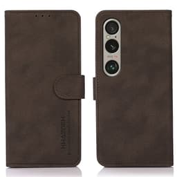 SKALO Sony Xperia 1 VI KHAZNEH Lompakkokotelo PU-nahasta - Ruskea
