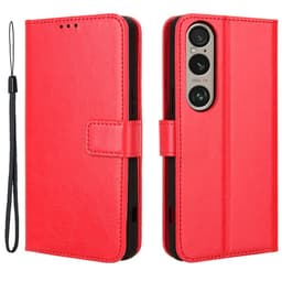 SKALO Sony Xperia 1 VI Crazy Horse Pungetui PU læder - Rød