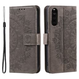 SKALO Sony Xperia 10 VI Mandala lompakkokotelo - Harmaa