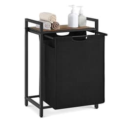 Vasketøjskurv med udtrækkelig kurv - Svart/Brun