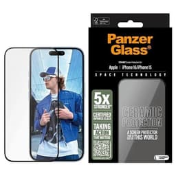 PanzerGlass iPhone 16 Plastfilm Skærmbeskytter Keramisk Ultra-bred pasform