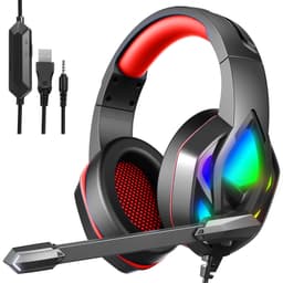 H100 gaming headset Sort+rød