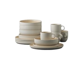 Studio Round Servicesæt Matte white/Matte sand