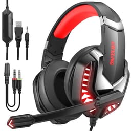 J30 kablet spillhodesett Svart+rød