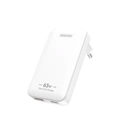 Dudao GaN USB-reiselader 65 W med USB og USB-C PD - hvit