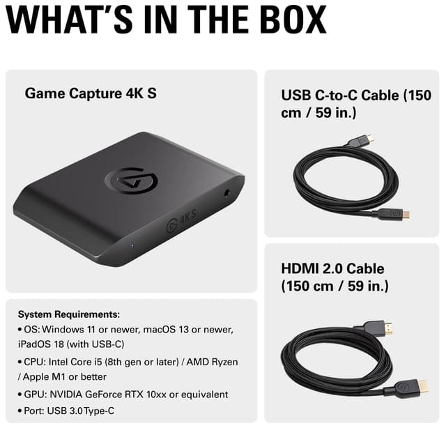 Elgato Game Capture 4K S opptakskort - Elkjøp