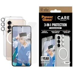 [3in1] CARE by PanzerGlass Galaxy S25 Plus Skal Härdat Glas Kameralinsskydd