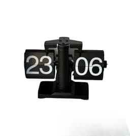 Vintage metallinen kääntökello itsestään kääntyvillä numeroilla Musta