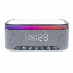 Denver Bluetoothilla ja langattomalla latauksella varustettu kelloradio - harmaa