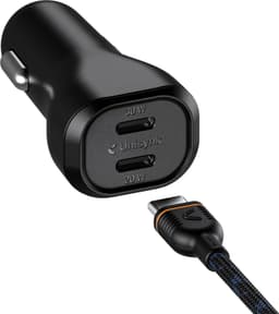 Unisynk 50W dubbel USB-C billaddarkit (svart)