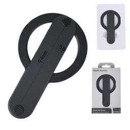 Magnetisk Stropp Telefonstativ - Aluminiumlegering & TPU - Kompatibel med Trådløs Lading Sort
