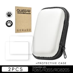 Beskyttelsessett for R36S - 2 skjermbeskyttere, etui og tommelgrep (hvit)