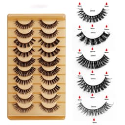 5D Voluminøse, myke falske øyevipper - 10 par gjenbrukbare syntetiske vipper for dramatisk utseende