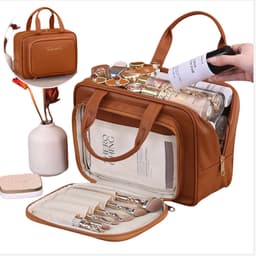 Ny reise-sminkeveske med rom Brun