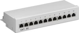 CAT 5e mini/stasjonær patchpanel, 12 porter (1 HE)