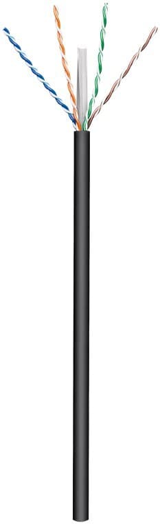 CAT 6 netværkskabel til udendørs installation, U/UTP, sort