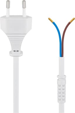 Kabel med euro-kontakt för montering, 1,5 m, vit