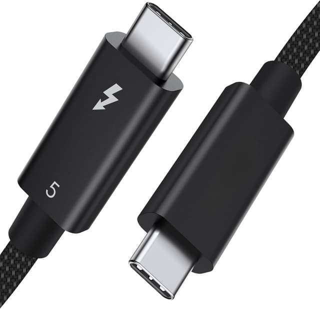 iVANKY Thunderbolt 5 kabel 1m Intel Certifierad, 80Gbps Dataöverföring, 120Gbps Bandbredd,  240W Laddning, Dubbla 8K Skärmar, Kompatibel med MacBook M4 TB4/DP2.1/USB4