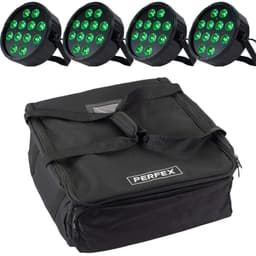 Marconi Polaris 12x12W RGBW Parlampe 4 stk. Bundle med veske