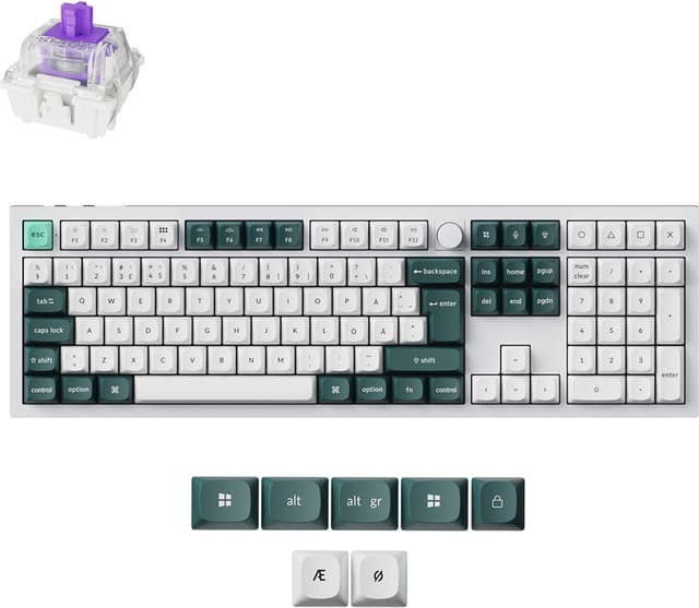 Keychron Q6 HE trådløst gaming-tastatur (hvid)