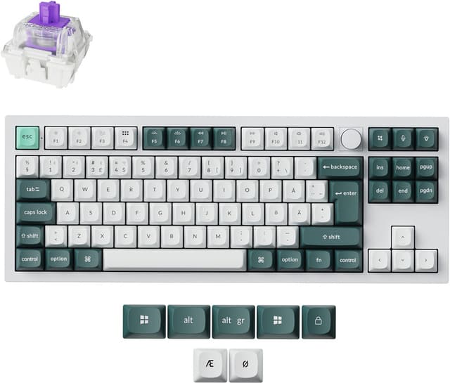 Keychron Q3 HE trådlöst gamingtangentbord (vitt)