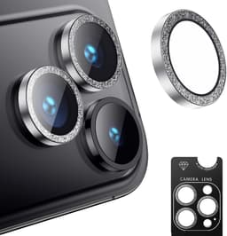Glitter-kameran linssinsuojus yhteensopiva iPhone 17 Air -puhelimen kanssa - Hopeinen karkaistu lasi