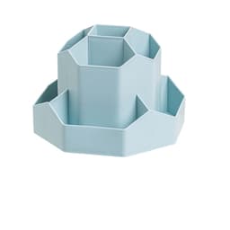 Ikke-roterende stor kapasitet plast pennholder organizer for kontor og studentpult Blå