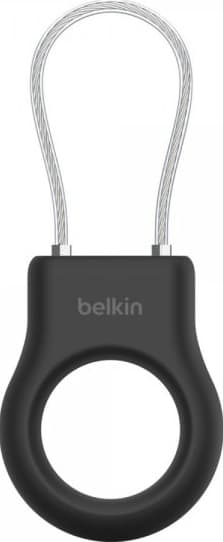 Belkin AirTag Pidike Secure Holder with Wire Cable Musta