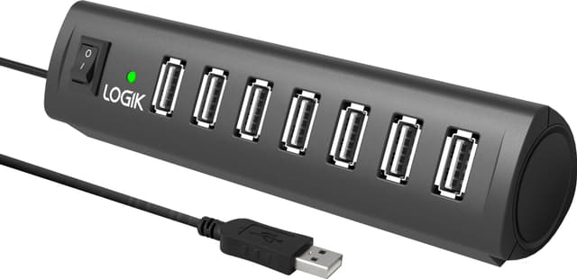Logik 7-ports USB-hubb (svart)