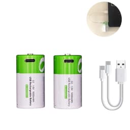 NÖRDIC USB-C Oppladbare Batterier 2-pakning C/LR14