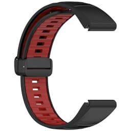 Klokkereim for Garmin Smartklokke Svart+rød 20 mm Silikon