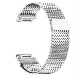 Magnetisk stålreim kompatibel med Garmin Fenix 7/8/965 - Premium Milanese loop Sølv 26 mm