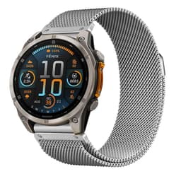 Milanese Magnetisk Metallreim Kompatibel med Garmin Fenix 8/965/Tactix 8 Sølv 26 mm