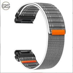 Nylon-klokkebånd for Garmin Fenix 8/5/6/7X Pro/Epix 935/965 Grå 26 mm